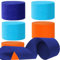 6 Rollen Orange Blau Krepppapier, Kreppbänder, Krepppapier Luftschlangen Dekoration，für Geburtstag Babydusche Hochzeitsfeier Dekorationen(4.5 cm x 25 m)