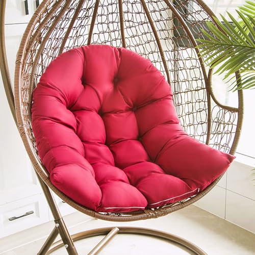 Generisch Hängesessel Kissen, Kissen Für Egg Chair Swing, Ersatzkissen Für Hängesessel,Dickes Bequemes Hängesessel-Kissen Für Indoor Outdoor(Red)