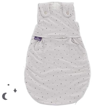 TRÄUMELAND – LIEBMICH Babyschlafsack Moon grau | atmungsaktiver Babyschlafsack | 2.5 TOG | mitwachsender Ganzjahresschlafsack für Sommer und Winter |Öko-Tex 100 zertifiziert | ab 0 Monate