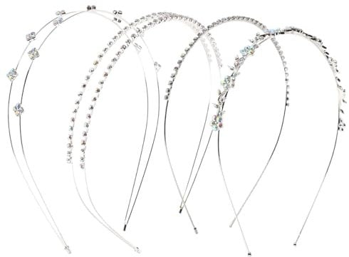 GALPADA 4pcs Bridal Headband Rhinestones Headpiece for Wedding Prom Hair Accessories Headband for Bride Fashion