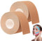 NELLHOMY 2 Rollen Kinesiotapes Gesicht,2cm X 5m Tapes für Gesicht,Face Lifting Tape,Kinesiologie Tape Gesicht,Gesichtsstraffungsband,Anti Falten Pflaster,Myofasziales Gesichtstraffungsband,Skin color