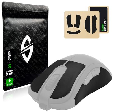 SensoryBoost Grip Tape Set for BenQ Zowie EC1-CW, EC2-CW, EC3-CW (+ Extra Grip Pad), Sweat-Absorbing, Extremely Non-Slip, Ultra Thin (0.5 mm), Self-Adhesive and Residue-Free, Gaming Mouse Accessories