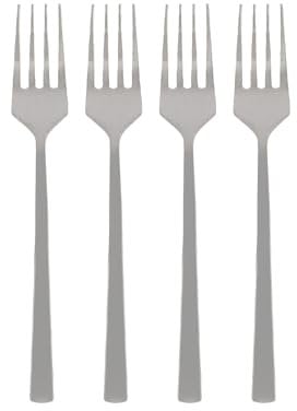 Argon Tableware Silver Stainless Steel Cake Forks Set of 4-15cm Dessert Forks for Pastries, Cakes and Sweet Treats - Elegant Modern Cutlery with Durable Rust-Resistant Finish for Dining and Parties