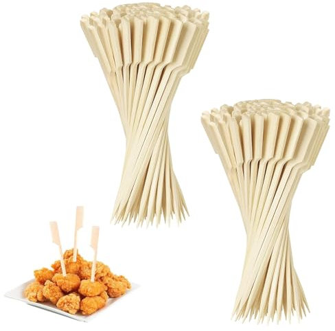 200 Pcs Pique Aperitif,Pic Brochette Bois,Pic A Brochette,Brochette En Bois,Pique Brochette Bois,Ces Brochettes En Bambou Sont Idéales Pour Les Cocktails, Les Barbecues, Les Fruits Et Les Sandwichs