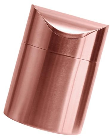 Vaguelly Poubelle En Inox Petite Poubelle Porte- En or De Comptoir De Bureau De à Lèvre Rabattable Acier Inoxydable Rose Gold