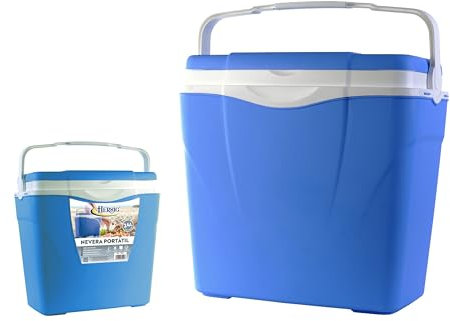HERSIG - Nevera Portatil - Nevera Playa y Camping - Neveras Portatiles para Mantener Bebidas y Comidas Frías en Actividades al Aire Libre - Material Resistente y Fácil de Lavar - Azul 24 litros