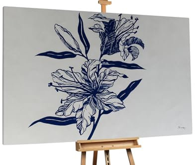 KunstLoft Ölgemälde 'Blooming Excellence' 180x120cm | Original Handgemalte Gemälde | Modern | Blau | Leinwand-Bild Ölgemälde einteilig groß | Modernes Kunst Ölbild