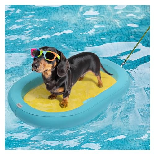 rampe de piscine pour chien Bateau D'été Pour Chien Non Gonflable, Flotteur Pliable En Tissu Oxford Imperméable Avec 2 Orifices De Drainage, Rampe D'accès À La Piscine Légère Pour Chiens, Charge Maxim
