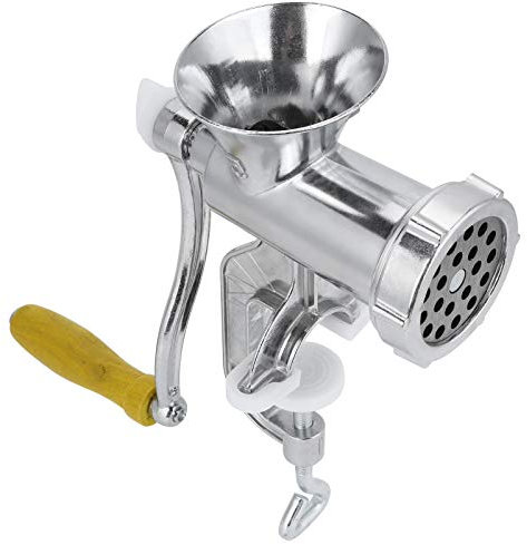 Aluminum Alloy Manual Meat Grinder with Sausage Tube for Pork, Beef, Chicken, and Spices - 573g