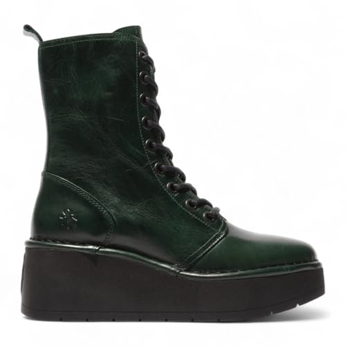 Fly Womens HAIT273 Leather Lace-up Chunky Platform Ankle Boots