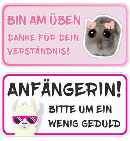 TAKONE Aufkleber Fahranfänger Auto 2er Magnet Set 20x10cm Hamster Alpaka