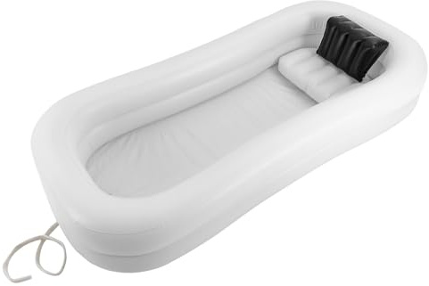 Système de baignoire gonflable portable en PVC - Buses anti-reflux - Lit de bain confortable avec pompe à air électrique de 130 W - Pour adultes et personnes âgées - Receveur de douche pour handicapés