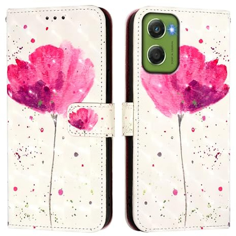 Draamvol for Motorola G06 Case Moto G06 Power Phone Case, Flip Shockproof PU Leather Wallet Cover TPU Bumper Shell Magnetic Kickstand Card Slots for Motorola Moto G06/ G06 Power Cover, Lotus