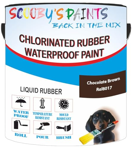 Scooby's Paints Chlorinated Rubber Waterproof Paint, Liquid Rubber 2.5 Litre (Chocolate Brown)