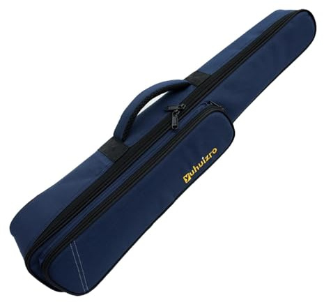 Zambuph Großer Taschenkoffer für Sopransaxophon mit wasserdichter und weicher Polsterung, stilvolle Option für Musikbegeisterte. Saxophon Gigbag Koffer mit Außentasche und, Blau, 70x12x9cm