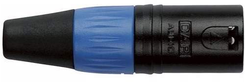 DAP XLR Stecker männlich, schwarz, mit blauer Endkappe