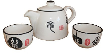 AAF Nommel®, schönes Asiatisches Teeset 203 Teeservice aus Keramik, Teekanne mit Tassen