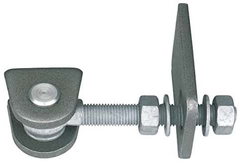 Gah-Alberts 411053 Charnière de portail galvanisée à chaud avec écrous à souder pour ouverture à 180° Filetage M12 Modèle court