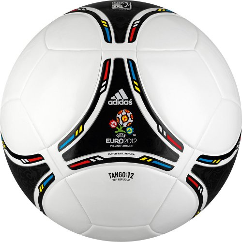 adidas Fußball EURO Top Re Chr, white/black/process cyan/matallic silver, 5, X36424