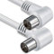 1aTTack.de - Cavo per Antenna con connettore coassiale F da Maschio a Femmina, a Doppia, Tripla o quadrupla schermatura, 75 Db /85 Db / 100 Db / 110 Db / 120 Db / 125 Db Bianco 1,5 m