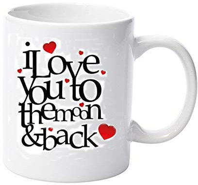 I Love You To The Moon & Back Ceramic Valentines Day Gift Mug