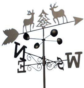 Garden Market Place Weathervane - DEER steel weathervane with ground spike and wall fixing.