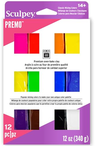 Sculpey Premo Multipack - 12 Shades Classic Mixing Colors 1oz Clay Bars