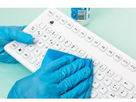GETT InduProof Smart Compact USB (DE) Tastiera in Silicone IP68 disinfettabile, Impermeabile, Bianco, 86 Tasti