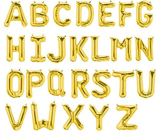 Folienballons Buchstaben Gold - 40 / 80 / 100 cm - für Geburtstag Hochzeit Party Dekoration Happy Birthday JGA Geschenk Luftballon Abschluss Riesenballon ABI groß XXL klein mini ( Buchstabe A 40 cm)