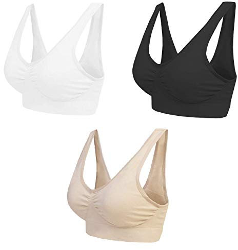 Boolavard Comfort BH - Seamless - Bustier BH - Freizeit und Sport BH, Sporttop, Nahtlos, Form Bustier Top ohne Bügel, Ahh Bra Wohlfühl-BH BH (XXXL: 136-141cm (100B+), Weiß Schwarz und Hautfarben)