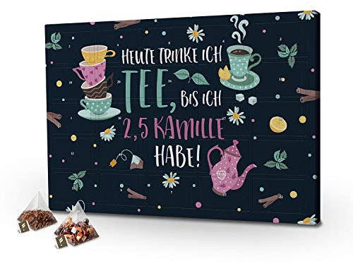 printplanet - Tee-Adventskalender XL Heute trinke ich Tee, bis ich 2,5 Kamille Habe! mit 24 hochwertigen Teefüllungen von Floragold® - 2026