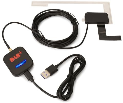 Erisin DAB+ Box Ricevitore Radio, Digitale Antenna Tuner Trasmissione FM USB Alimentato per Autoradio Android 14/13/12/11/10/9 e Versioni Successive ES384