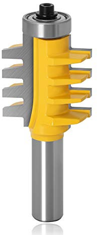 Mesee Reversible Finger Glue Joint Router Bit, 1/2 Inch Shank Woodworking Joint Bit Milling Cutter Tool for Making Door Table Cabinet Shelve Furniture