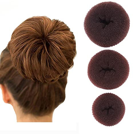 Donut-Haarknoten-Set, Ring-Stil, Dutt-Maker-Set, Chignon-Haar-Donut-Form, Haarstyling-Werkzeug für Frauen und Mädchen, Größe L + mittel + klein, 3 Stück