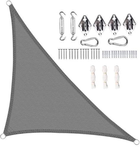 WOLTU Tenda parasole Vela Ombreggiante triangolare 2,5 x 2,5 x 3,5 m, Tenda a Vela Parasole protezione UV, 180g/m² HDPE traspirante, Tende da Sole con Kit di Fissaggio