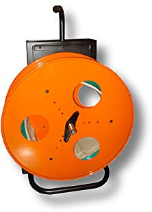 Profi Abrollwagen für PP/PET-Textil-Umreifungsbänder - Mit Metallablage - Tragbar - Orange/Schwarz - Verstellbar für 150/200/280 und 406 mm Kerne