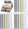Elastic Bands with Buttonhole, 24pcs Clothes Storage Button Hole Elastic Cord Flat Sewing Elastic Strap Ribbon Bands with Buttonhole for Wardrobe, Travel