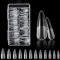 120PCS Clair Demi-Givré Ongles Pointe Amande Acrylique Faux Ongles Couverture Complète Ballerine Faux Ongles Long Stiletto 12 Tailles Pour Salons De Manucure Et DIY Nail Art