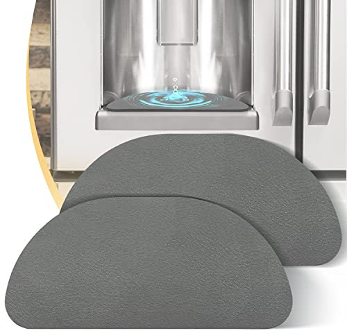 Bandeja de goteo para refrigerador, paquete de 2: colector de goteo de refrigerador cortable para dispensador de agua de refrigerador, diseño antideslizante para Samsung, Whirlpool, GE (gris,