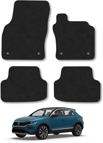 Compatible with VW T-Roc (2017-2025) Carpet Car Mats | Black Edge Trim Tailored Fit Floor Mats Full Coverage Protection Accessories Easy Clean Anti Slip Made in the UK
