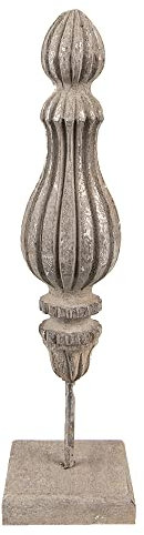 Clayre & Eef Figur 8*8*27 cm Silberfarbig Holz Wohnaccessoires Deko Accessoires