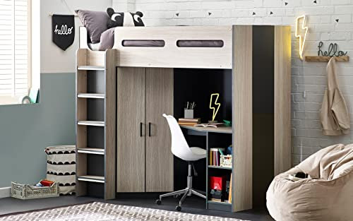 Julian Bowen Hercules High Sleeper - Woodgrain & Anthracite Sleepers