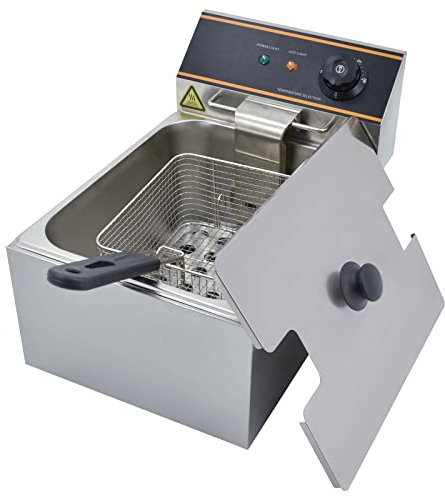 MOOTACO Friteuse électrique commerciale professionnelle en acier inoxydable pour restaurant et usage domestique (6 L)