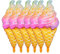 6 Stück Regenbogenfarben, Eiscreme-Folienballons, Partyzubehör, Dekorationen, Essen, Sommer, Strand, Babyparty, Geburtstagsparty, Dekorationen, Kegelballon, Süßigkeitenballons, 94 cm