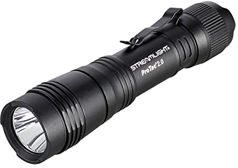 Streamlight 89000 ProTac 2.0 2000-Lumen 17300 Candela Rechargeable Tactical LED Flashlight with USB C Cable, and Holster, Box, Black