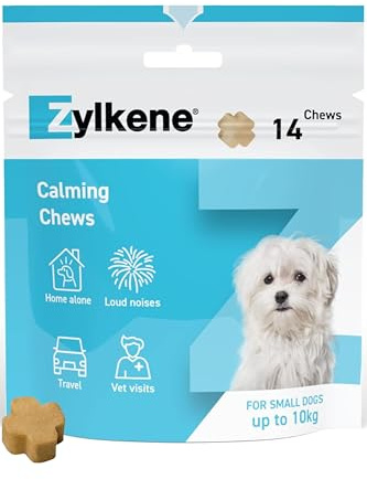 Zylkene Calming Chews for Small Dogs up to 10kg | Promotes Relaxation | Helps Pets cope with short-term challenging situations | Perfect for on the go, holidays, travelling, fireworks | 14 Chews