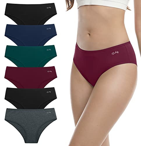 anqier Unterhosen Damen, 6er Pack Baumwolle Panties Atmungsaktiv Slips Damen Bequeme Hipster Frauen Unterwäsche
