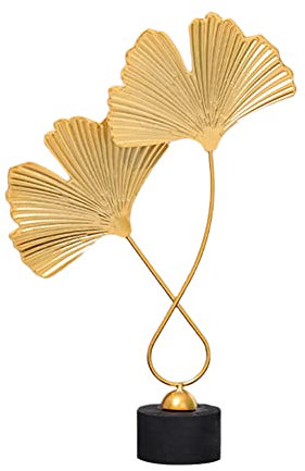 Katutude Ginkgo Blätter aus Metall Modern Dekofigur, Gingko Blatt Skulptur, Schmiedeeisen Desktop Artwork Metall Blätter Deko Für Wohnzimmer Flur Schlafzimmer Desktop Decor