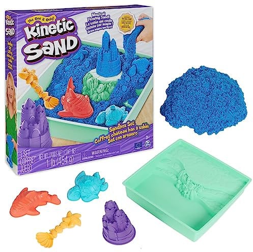 Kinetic Sand Sable Magique - Château Bac À Sable 454 G + 4 Accessoires - Sculptez à l'Infini comme de la Pâte à Modeler - Jouet Enfant 3 Ans Et + - Coloris Modèle Aléatoire