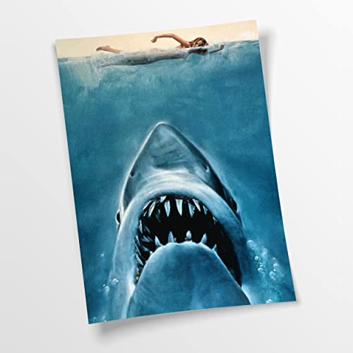 Artis Prints Poster Der weiße Hai | Film - Blockbuster - Hollywood, Meer - Fisch - Unterwasser - Poster, Inneneinrichtung - Wohnung, Klein bis XXL